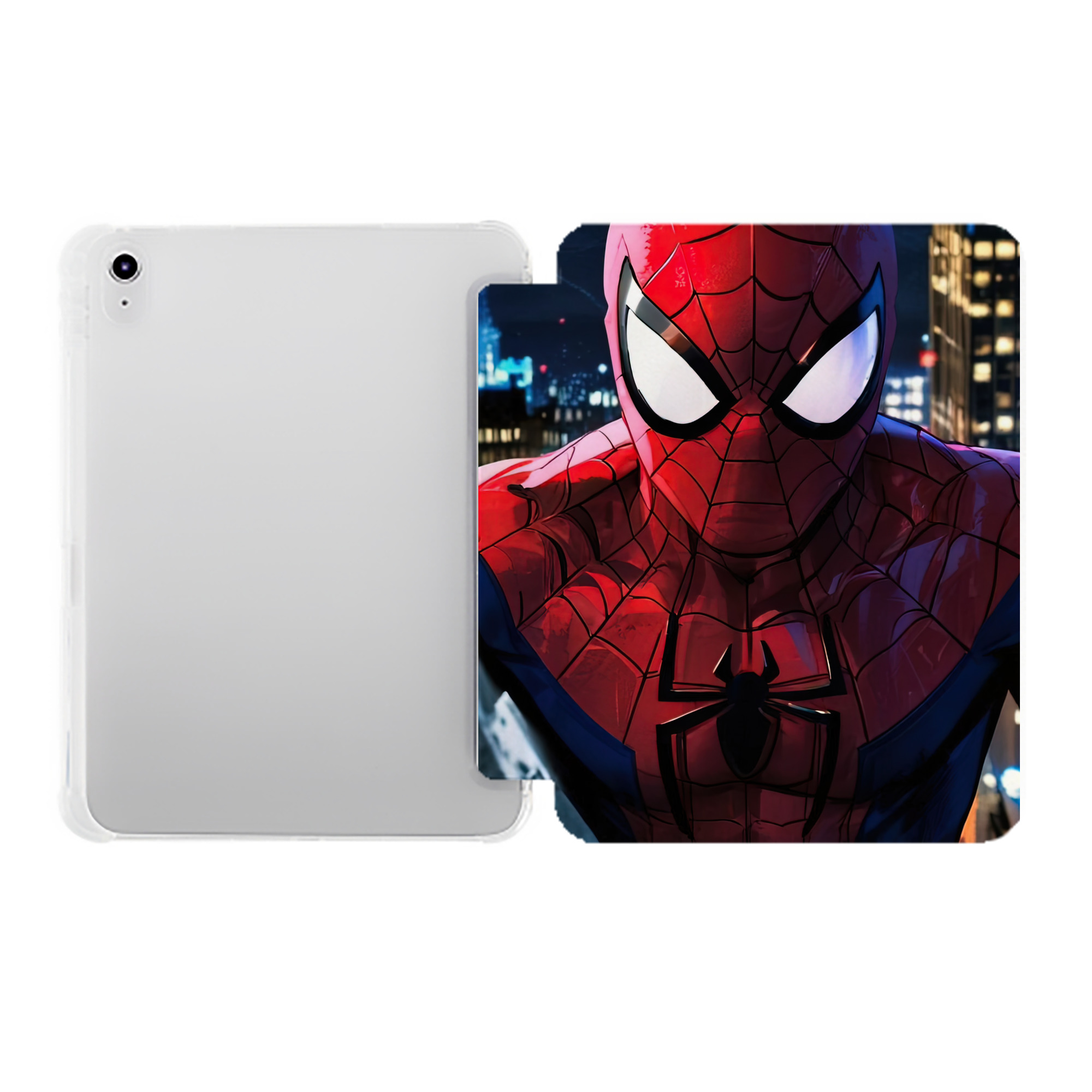 （画像用） Spider Man スパイダーマン IPad ケース ペン収納付き 三つ折りスタンド PUレザー×シリコン 対応機種9.5/10.5/10.9インチ